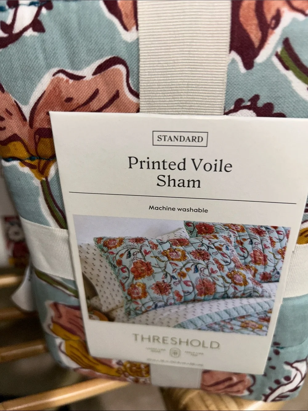 Threshold F/Q 3- Piece Quilt & Shams Set in Blue Floral Printed Viole